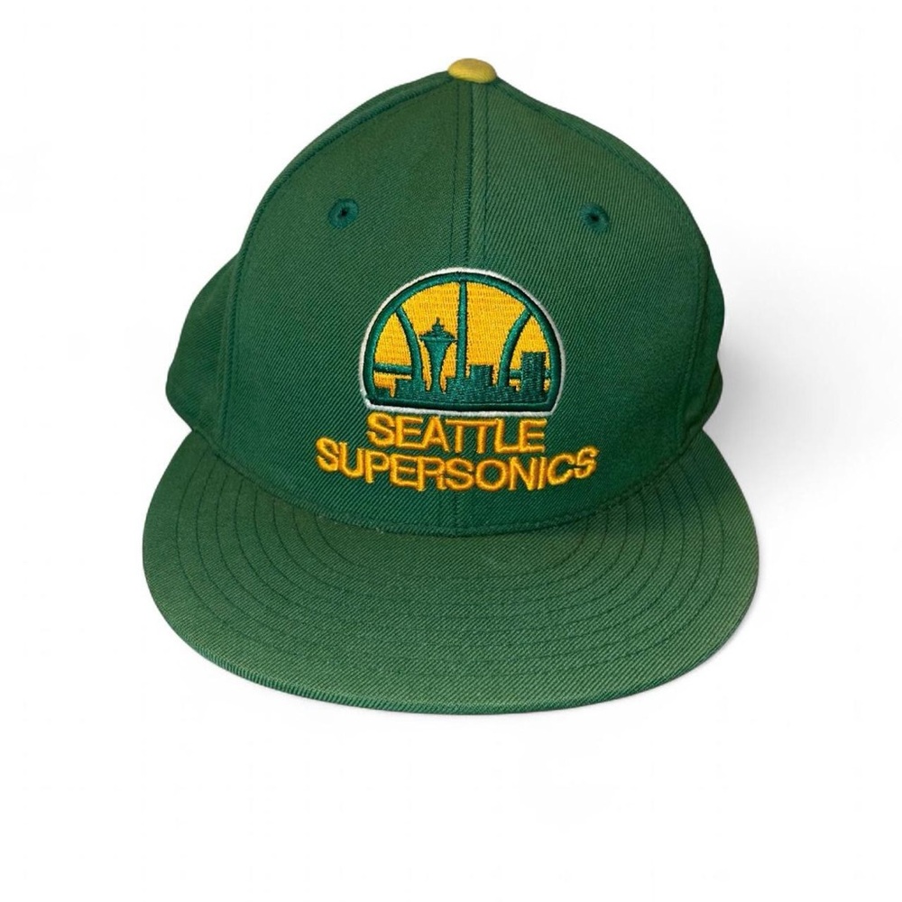 Mitchell & Ness Seattle Supersonics Green and Yellow Cap